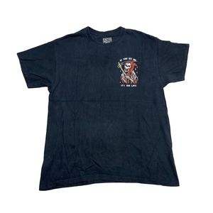 If You See Me It's Too Late Death Graphic Tee Thrifted Vintage Style Size L